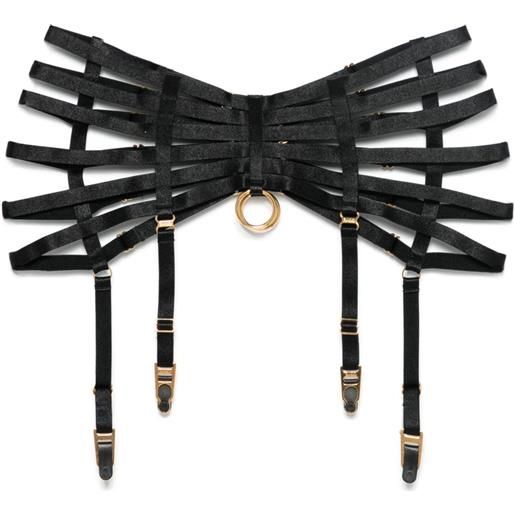 Bordelle reggicalze con dettaglio ad anello - nero