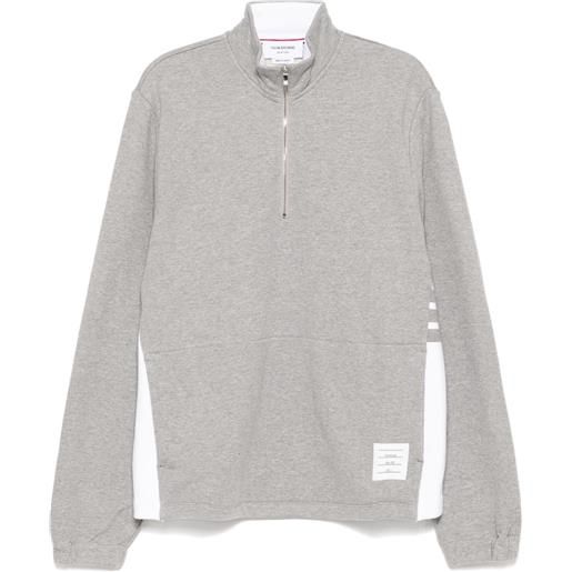 Thom Browne felpa con mezza zip - grigio
