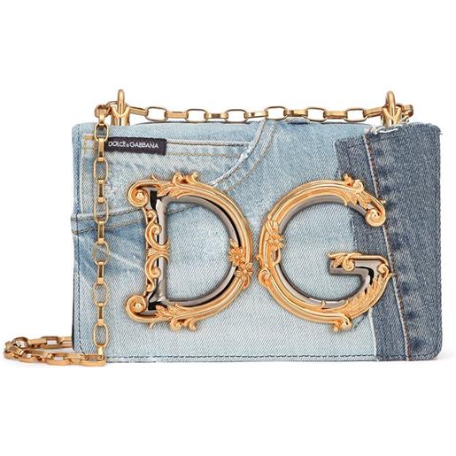 Dolce & Gabbana borsa denim dg girls patchwork - blu