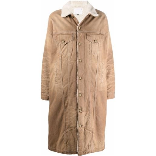 R13 cappotto denim oversize - marrone