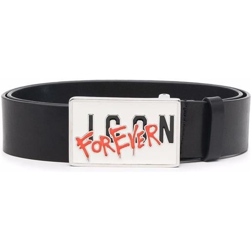 DSQUARED2 cintura con placca logo - nero