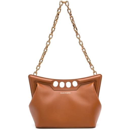 Alexander McQueen borsa a spalla the peak piccola - marrone