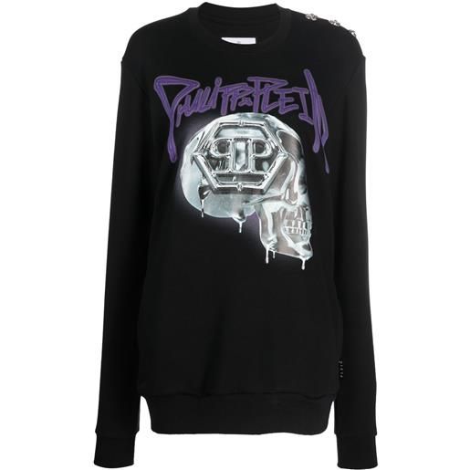 Philipp Plein felpa oversize skull girocollo - nero