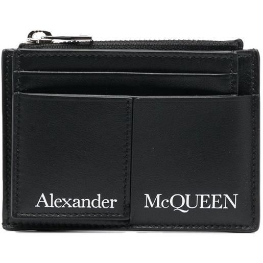 Alexander McQueen portacarte con stampa - nero