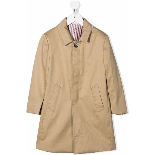 Thom Browne Kids soprabito con colletto a punta - toni neutri