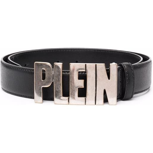 Philipp Plein cintura con placca logo - nero