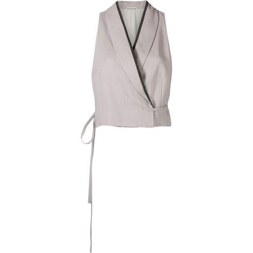 Brunello Cucinelli giacca gilet crop - viola