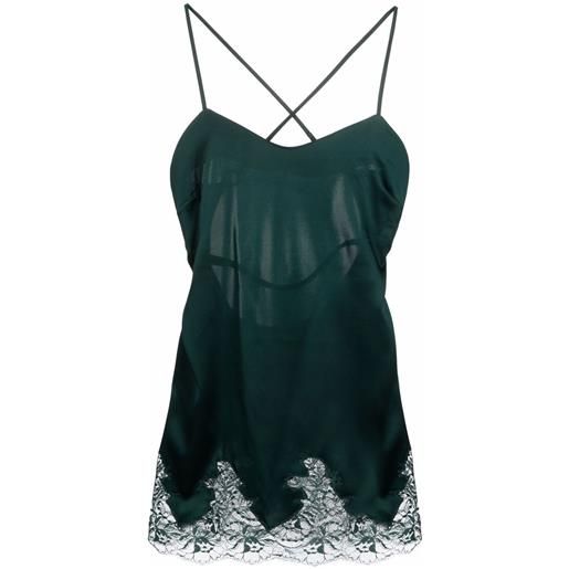 Fleur Of England babydoll ela con bordo in pizzo - verde
