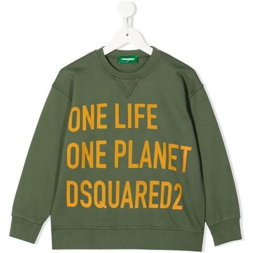 DSQUARED2 KIDS felpa con stampa - verde