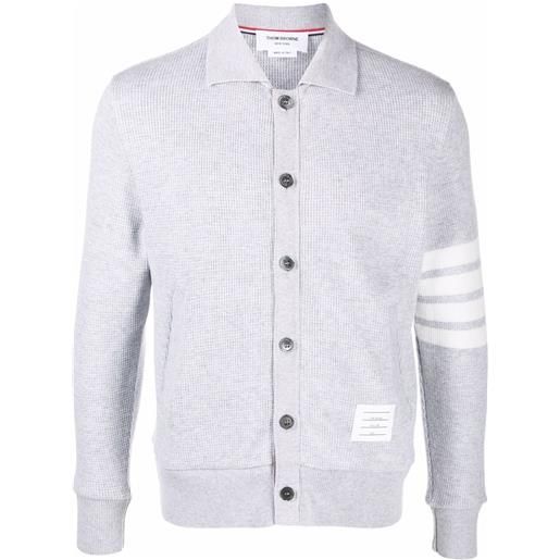 Thom Browne cardigan con lavorazione a nido d'ape - grigio