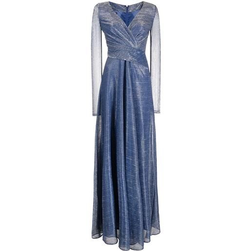 Talbot Runhof abito da sera con scollo a v - blu