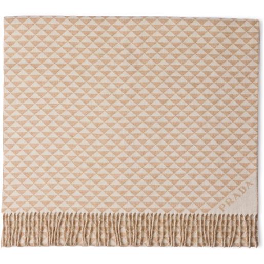 Prada stola con logo jacquard - toni neutri