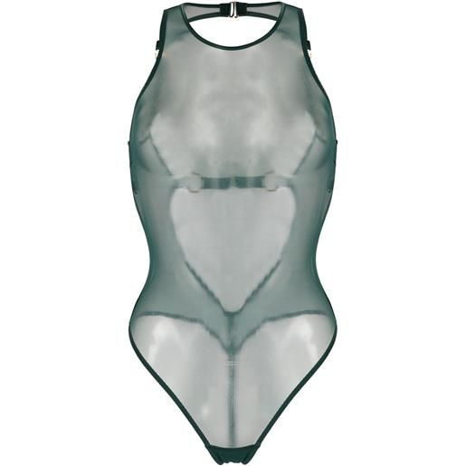 Bordelle body semi trasparente kora - verde