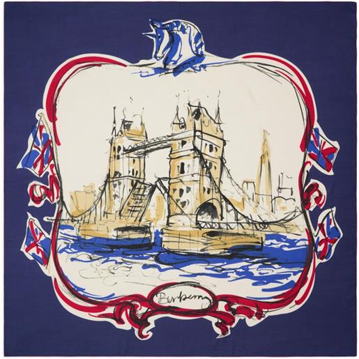 Burberry sciarpa tower bridge - blu