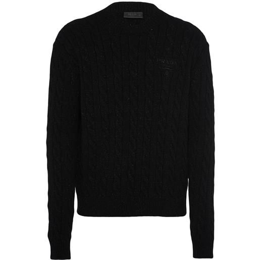 Prada maglione con ricamo - nero