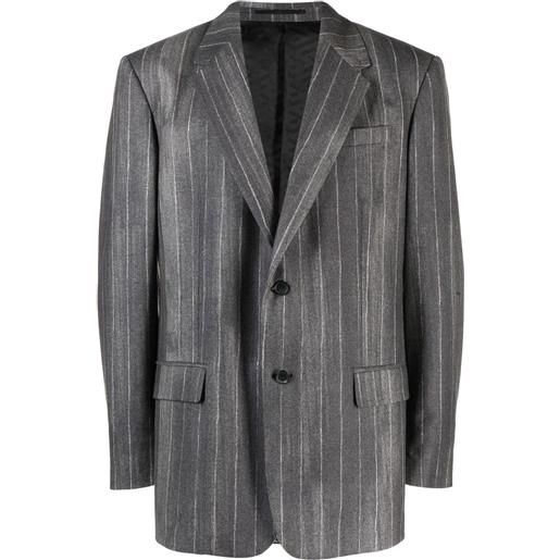Versace blazer monopetto gessato - grigio