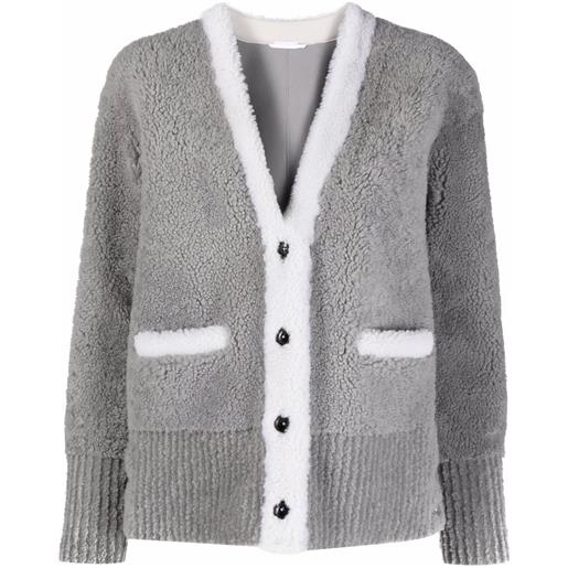 Thom Browne cardigan con scollo a v - grigio