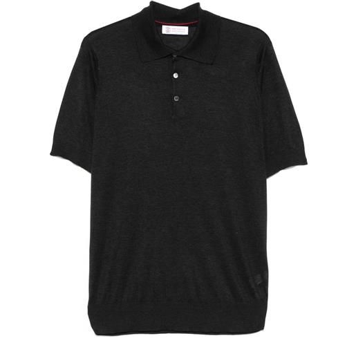 Brunello Cucinelli polo in maglia fine - grigio