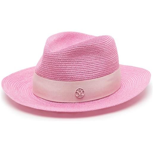 Maison Michel cappello henrietta con placca logo - rosa