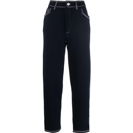 Barrie pantaloni dritti a vita alta - blu