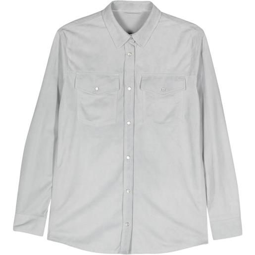 Eleventy camicia con borchie - grigio