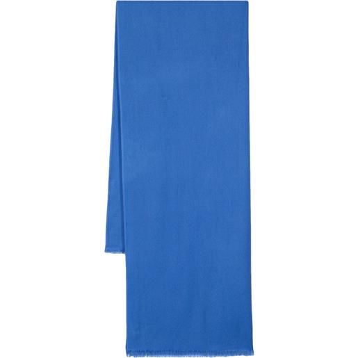 N.Peal scialle con bordo sfrangiato - blu