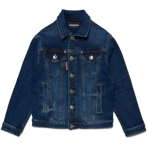 DSQUARED2 KIDS giacca denim con applicazione - blu