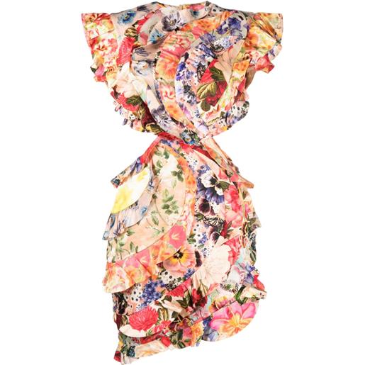 ZIMMERMANN abito corto suki a fiori - rosa