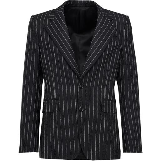 Alexander McQueen blazer monopetto gessato - nero