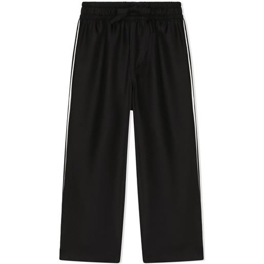 Dolce & Gabbana Kids pantaloni pigiama con ricamo - nero