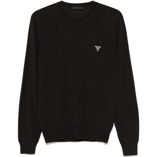 Prada maglione con ricamo - marrone