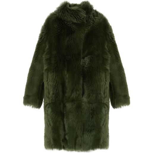 Yves Salomon cappotto con cintura - verde