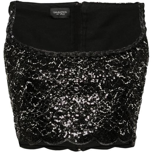 Giambattista Valli canotta con orlo a smerlo - nero