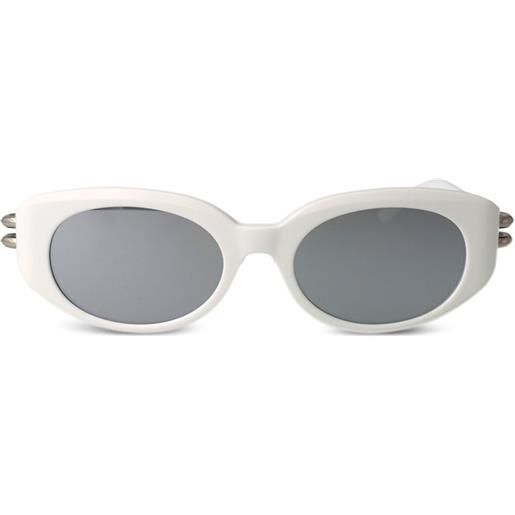 Alexander McQueen Eyewear occhiali da sole ovali - bianco