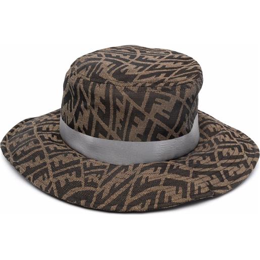 FENDI cappello a tesa larga ff vertigo - marrone