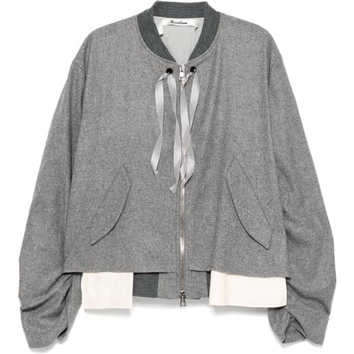 midorikawa giacca con orlo sfilacciato - grigio