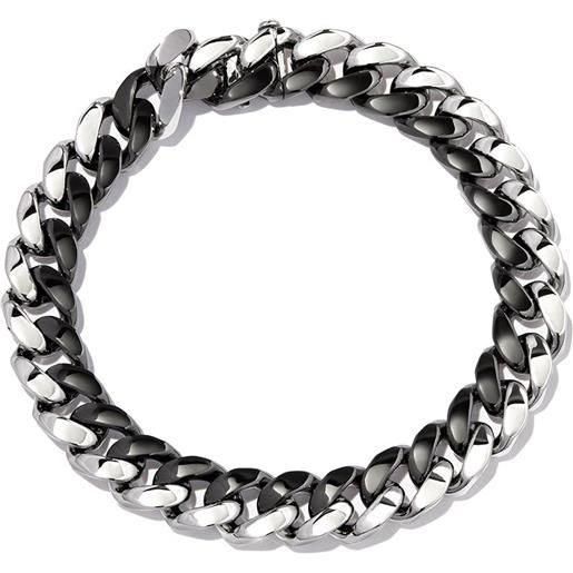 SHAY bracciale a maglia barbazzale in oro bianco 18kt e diamanti - argento