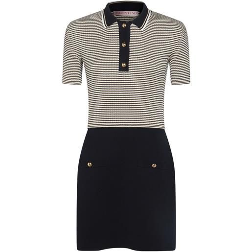 Valentino Garavani abito corto a righe - nero