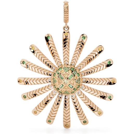 Harwell Godfrey pendente major sunflower in oro giallo 18kt con tsavorite
