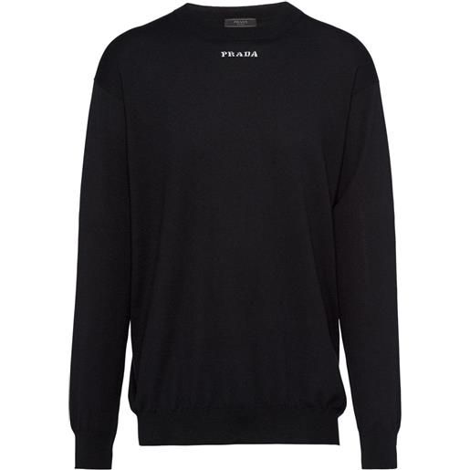 Prada maglione con logo - nero