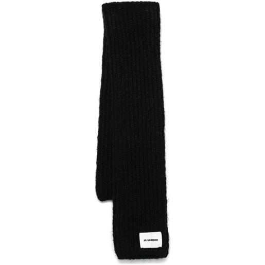 Jil Sander sciarpa a coste - nero