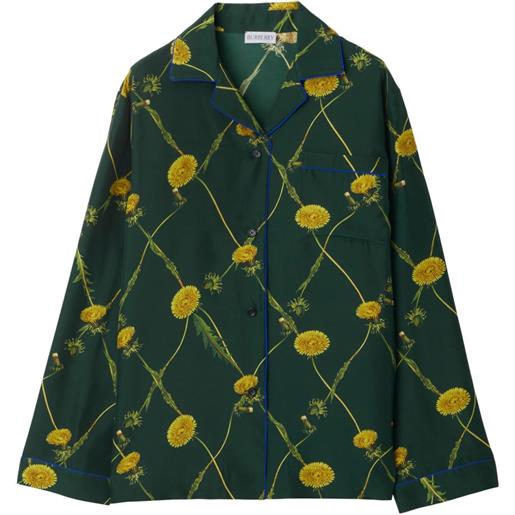Burberry camicia pigiama con stampa - verde