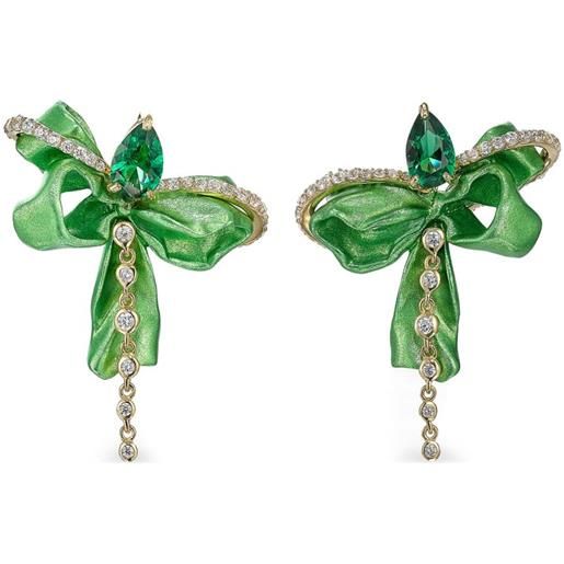 Anabela Chan orecchini in oro giallo 18kt con smeraldi - verde