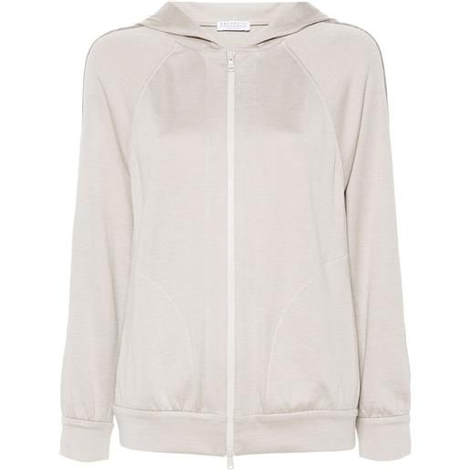 Brunello Cucinelli felpa monili con dettaglio a catena - toni neutri