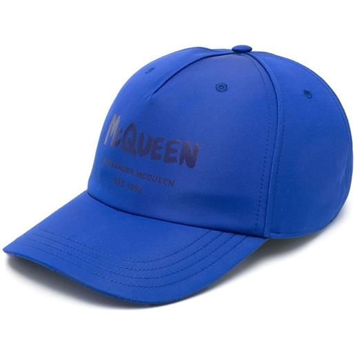 Alexander McQueen cappello da baseball con stampa graffiti - blu