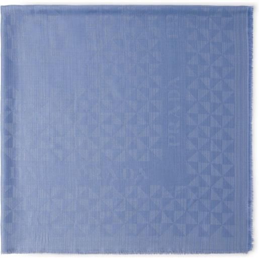Prada scialle in misto seta e lana - blu