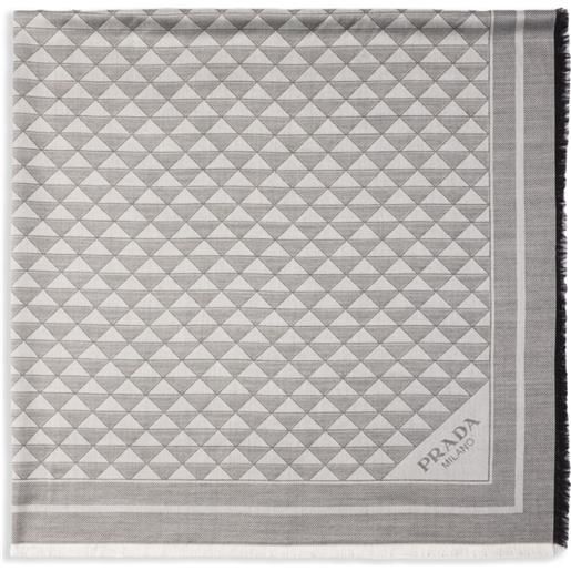 Prada scialle in lana e seta - nero