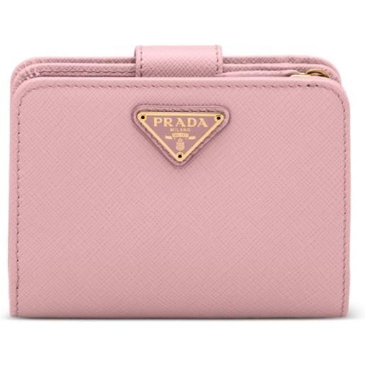 Prada portafoglio in pelle saffiano - rosa