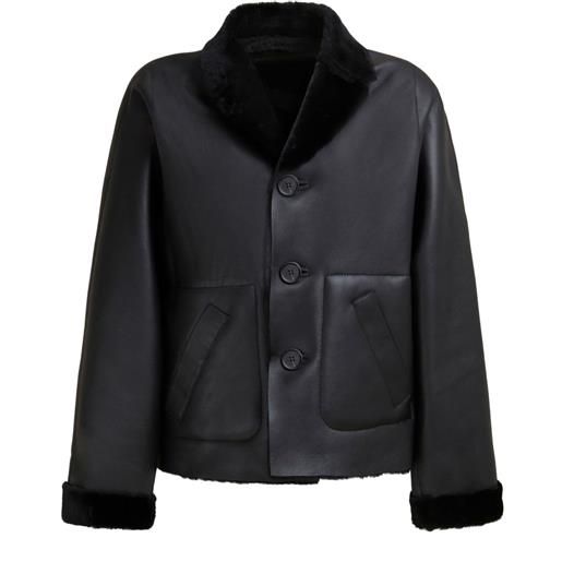 Marni giacca reversibile in shearling - nero