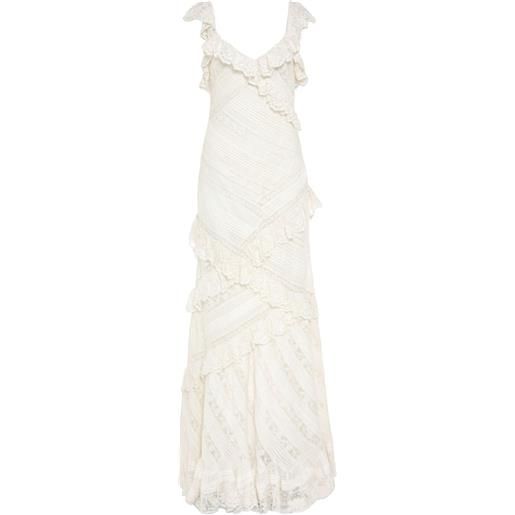 LoveShackFancy abito lungo lalika - toni neutri